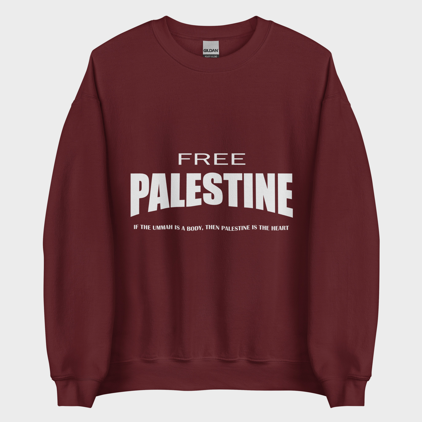 Sudadera Clásica FREE PALESTINE - Granate