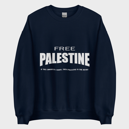 Sudadera Clásica FREE PALESTINE - Azul Marino