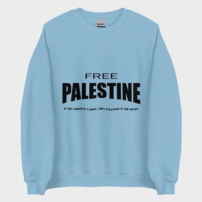 Sudadera Clásica FREE PALESTINE - Celeste