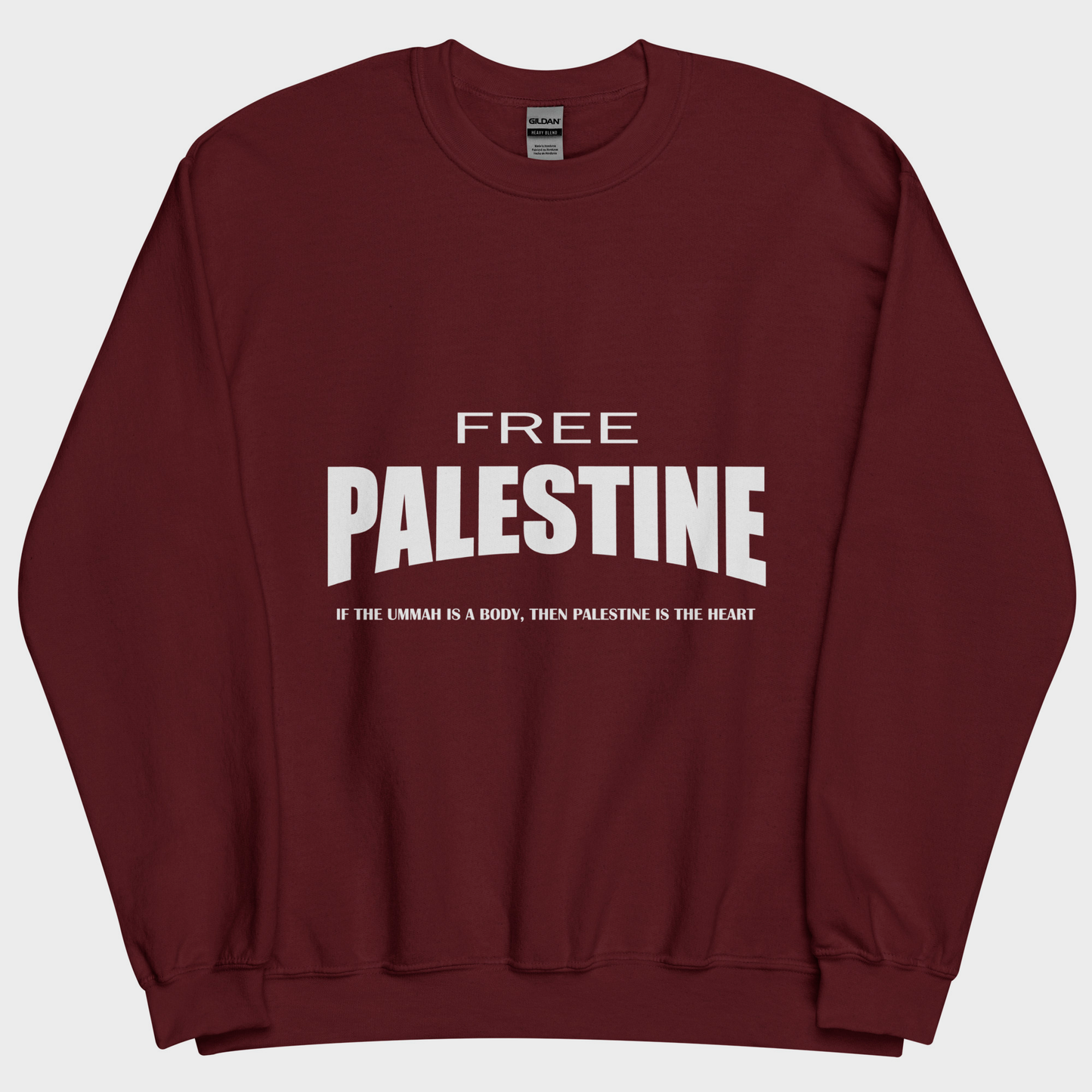 Sudadera Clásica FREE PALESTINE - Granate