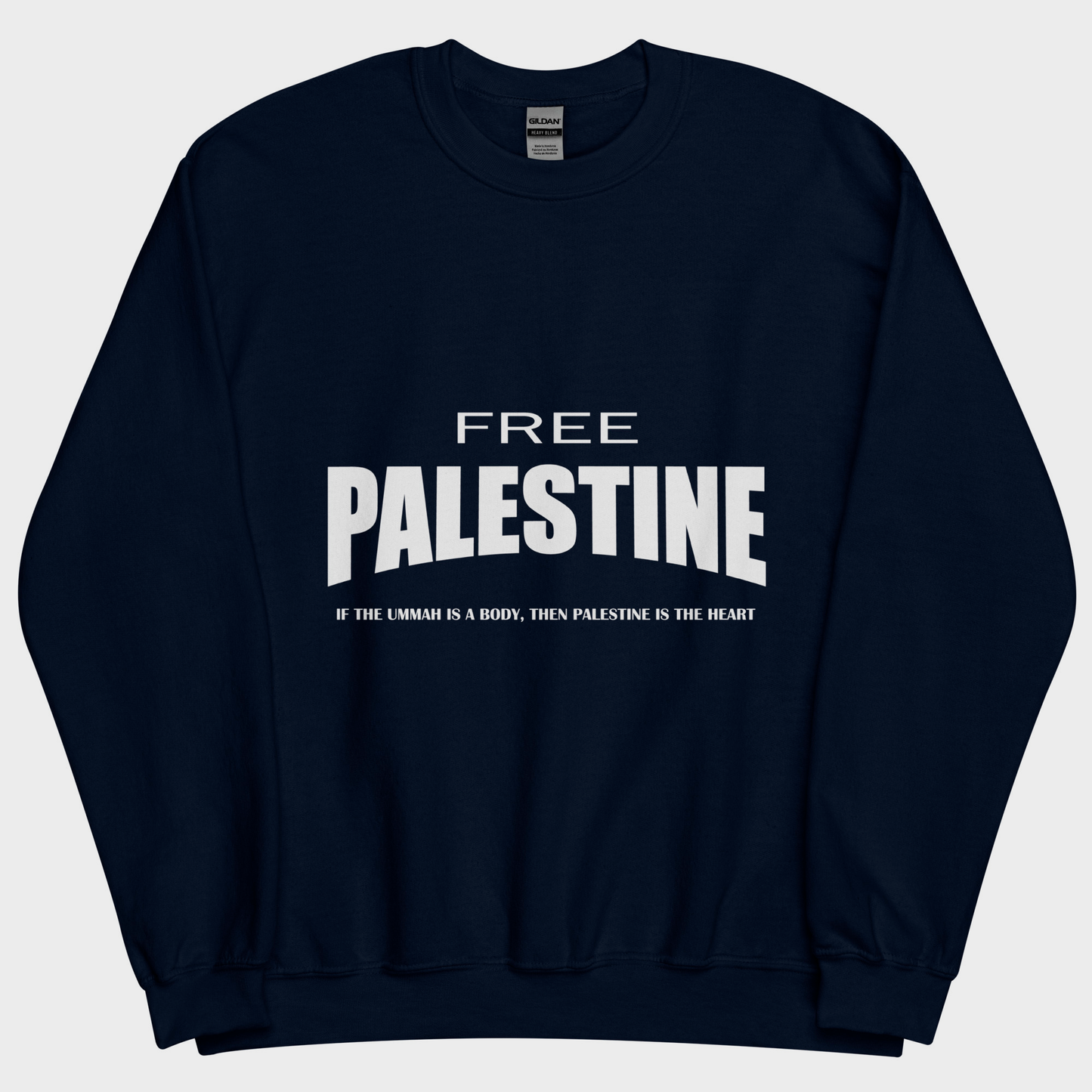 Sudadera Clásica FREE PALESTINE - Azul Marino