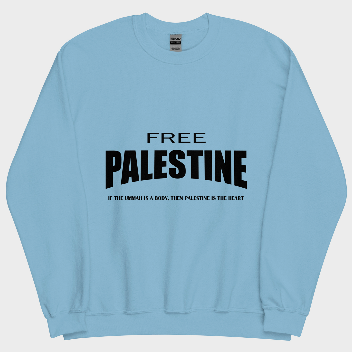 Sudadera Clásica FREE PALESTINE - Celeste