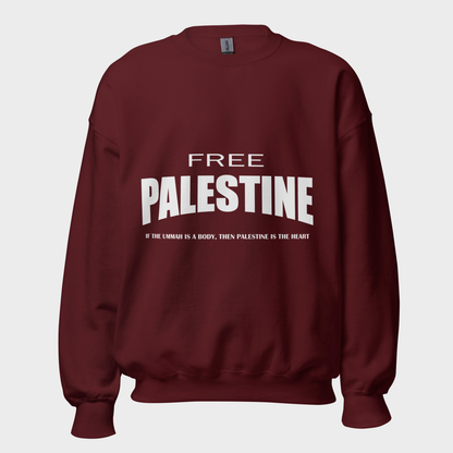 Sudadera Clásica FREE PALESTINE - Granate