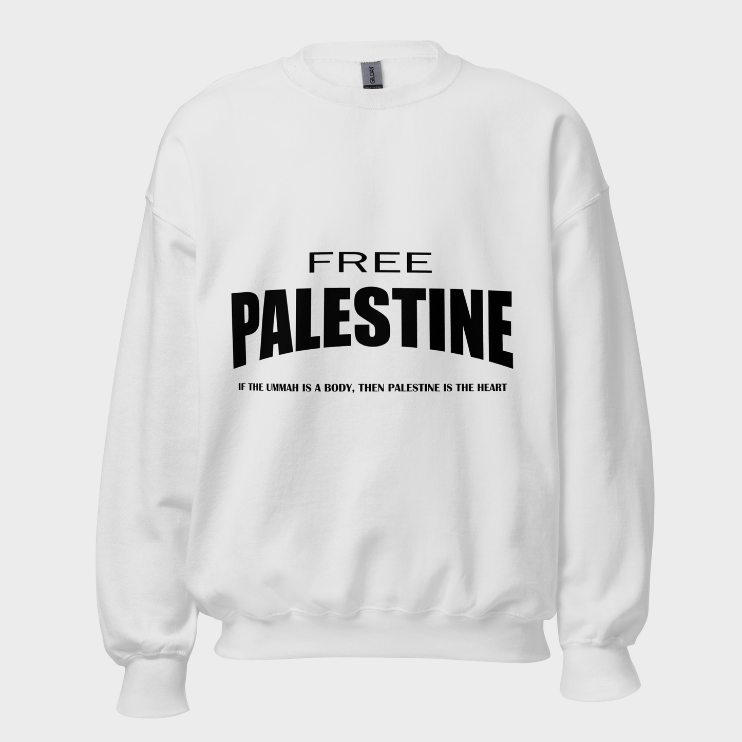 Sudadera Clásica FREE PALESTINE - Blanco