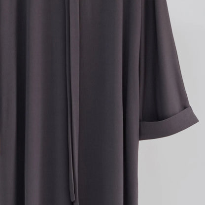 Corduroy Abaya - Grey