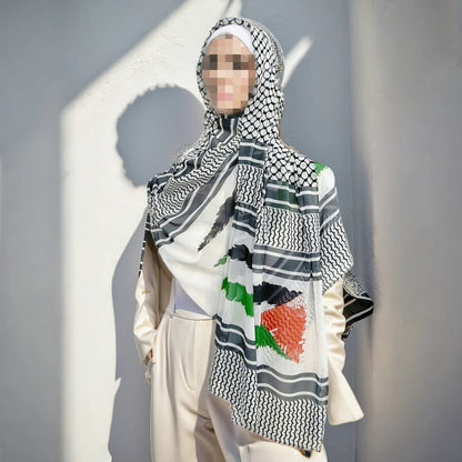 Hijab Keffiyeh Palestino - Blanco