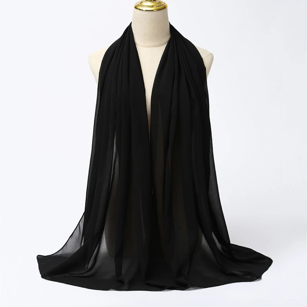 Chiffon-Hijab – Schwarz